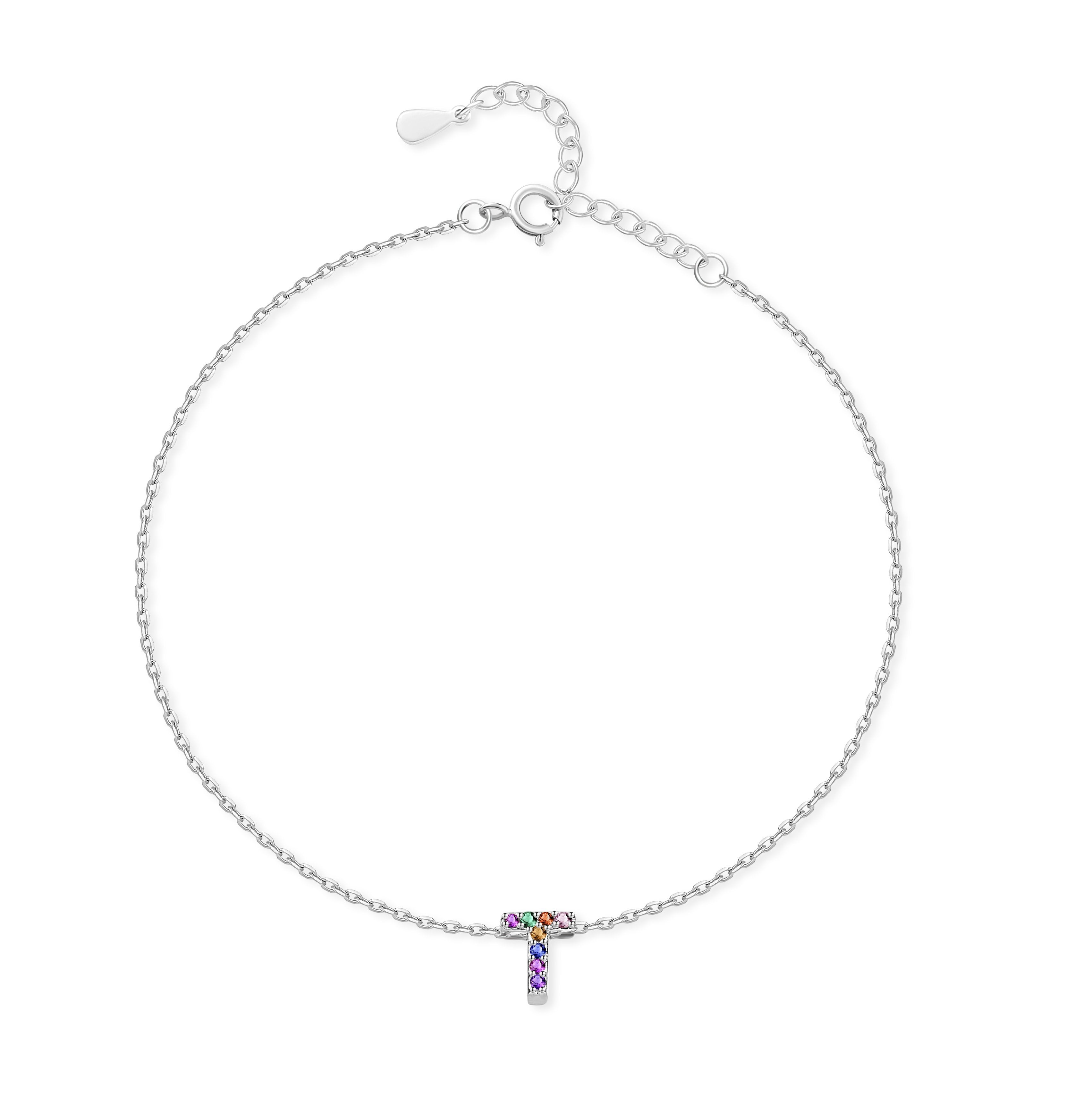 Bracelet de cheville "Initiale" ~ Argent