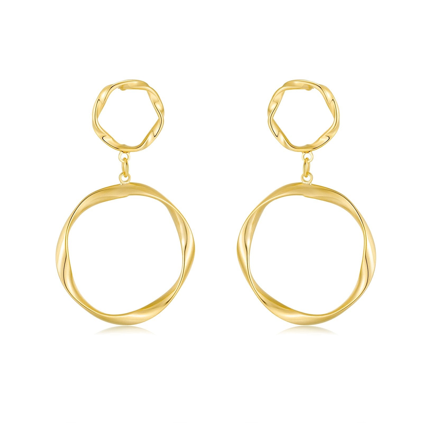 Boucles "Cercles Suspendus" ~ Argent / Or