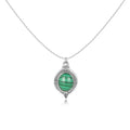 Collier "Ovale Vert" ~ Argent Sterling