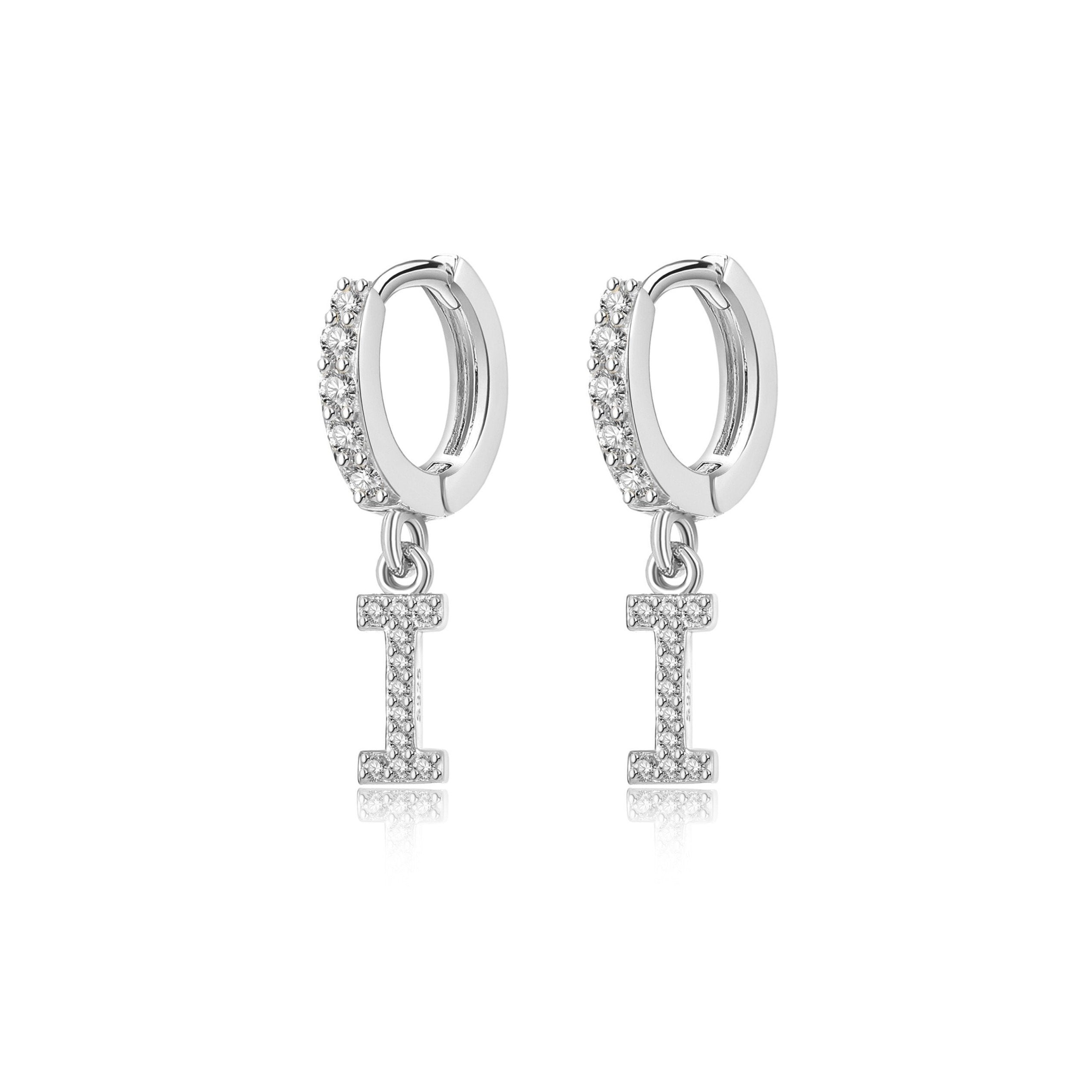 Boucles "Initiale Hoops" ~ Argent Sterling