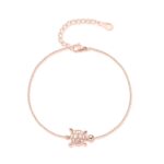 Bracelet de cheville "Tortue" ~ Argent / Or Rose – Image 2