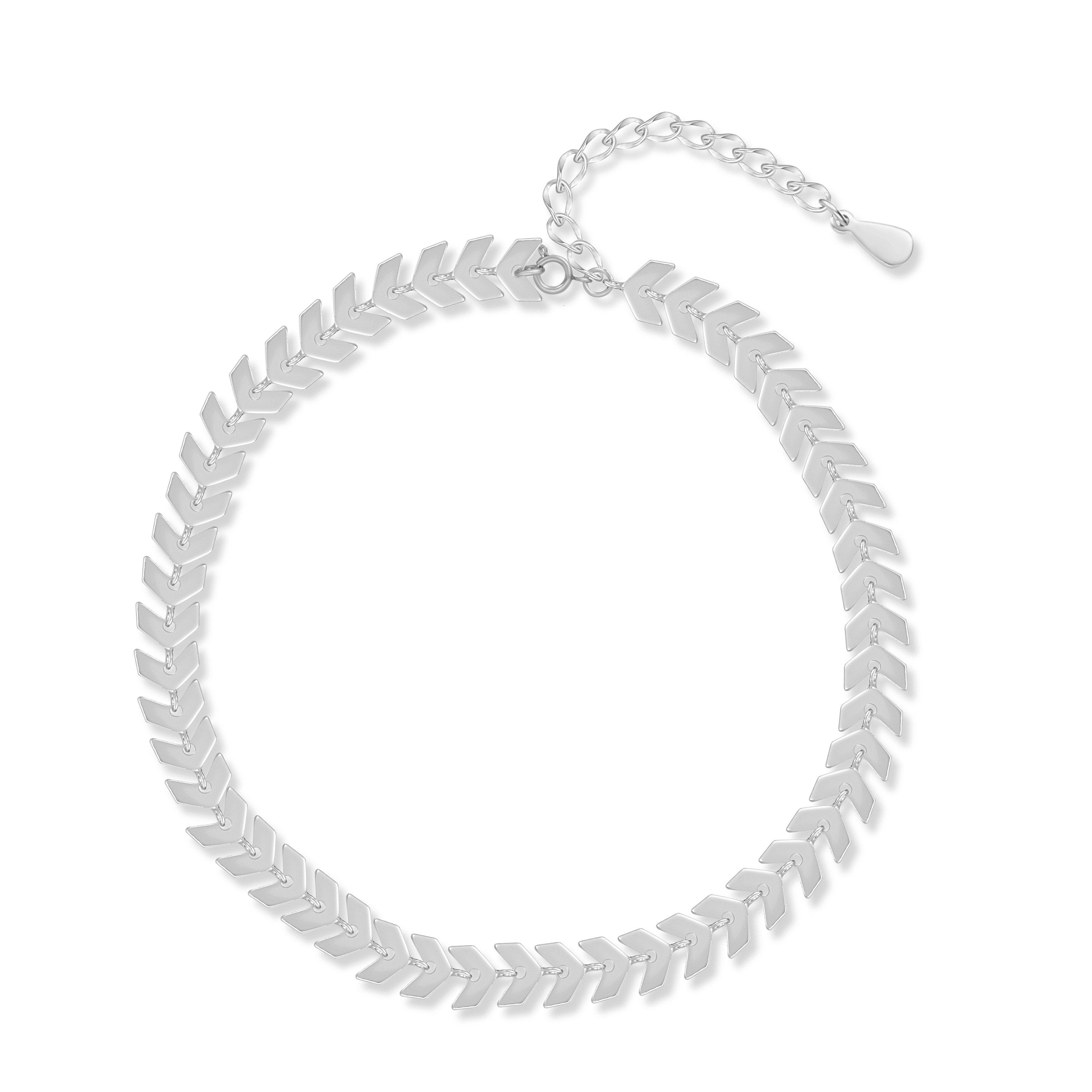 A007S Bracelet de cheville "Grèce" ~ Argent / Or – Image 1