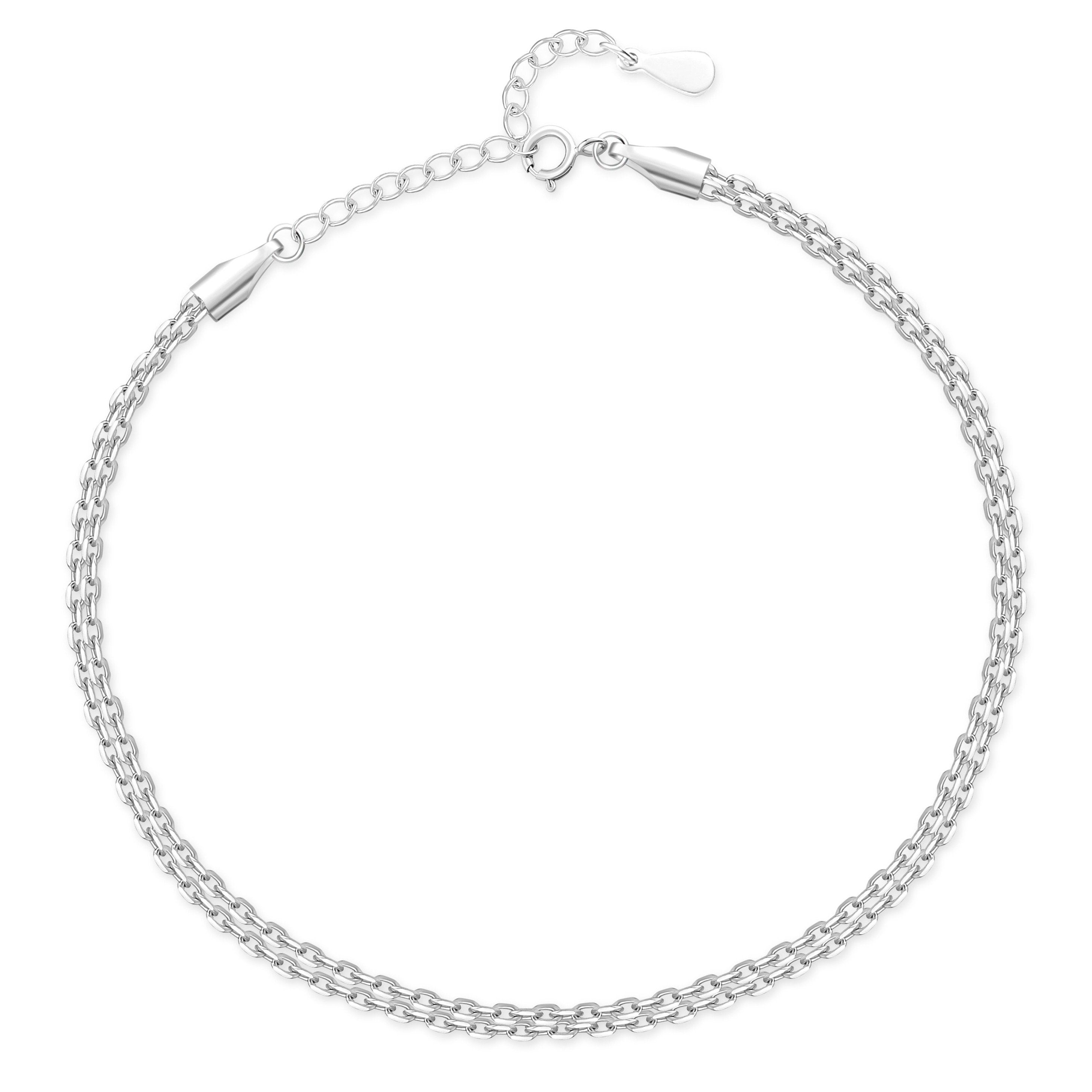 A048S__A048G Bracelet de cheville "Double" ~ Argent/Or – Image 1