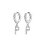 Boucles "Initiale Hoops" ~ Argent Sterling – Image 37