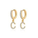 Boucles "Initiale Hoops" ~ Argent Sterling – Image 3