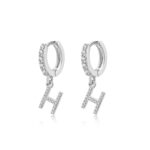 Boucles "Initiale Hoops" ~ Argent Sterling – Image 29