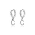 Boucles "Initiale Hoops" ~ Argent Sterling – Image 24