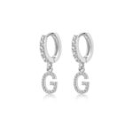 Boucles "Initiale Hoops" ~ Argent Sterling – Image 28