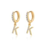 Boucles "Initiale Hoops" ~ Argent Sterling – Image 11
