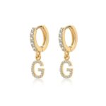 Boucles "Initiale Hoops" ~ Argent Sterling – Image 7