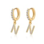 Boucles "Initiale Hoops" ~ Argent Sterling – Image 14