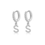 Boucles "Initiale Hoops" ~ Argent Sterling – Image 39
