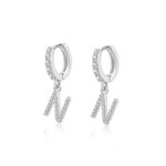 Boucles "Initiale Hoops" ~ Argent Sterling – Image 35