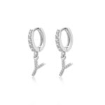 Boucles "Initiale Hoops" ~ Argent Sterling – Image 42
