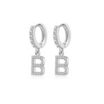Boucles "Initiale Hoops" ~ Argent Sterling – Image 23