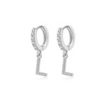 Boucles "Initiale Hoops" ~ Argent Sterling – Image 33