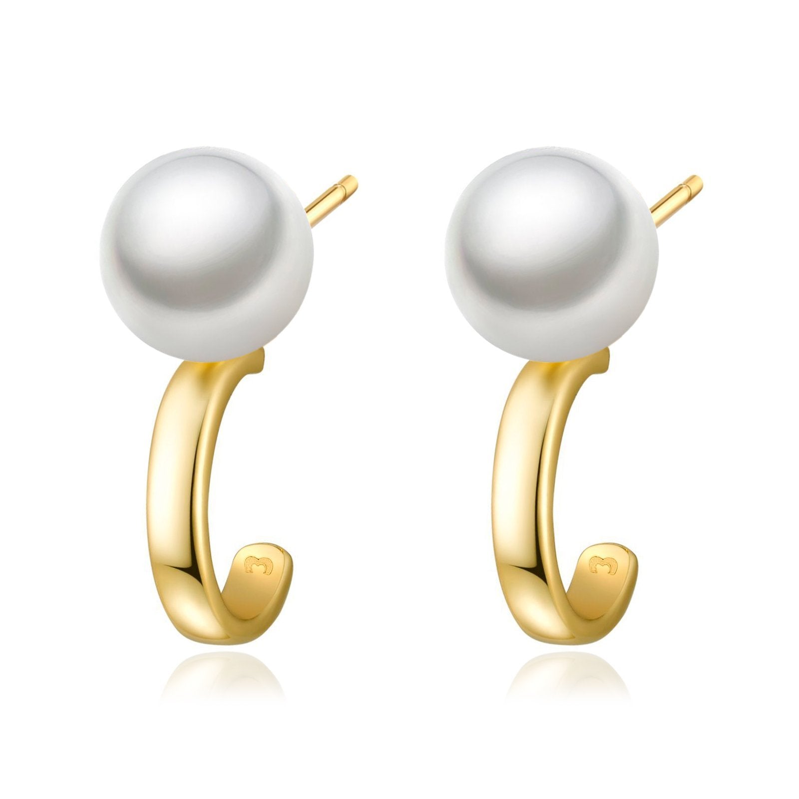 pendientes-aro-y-perla-plata-de-1a-ley-490341 Boucles "Petites Perles" ~ Argent Sterling – Image 1