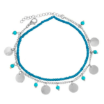 Bracelet de cheville "Style Grec" ~ Rose / Argent – Image 2