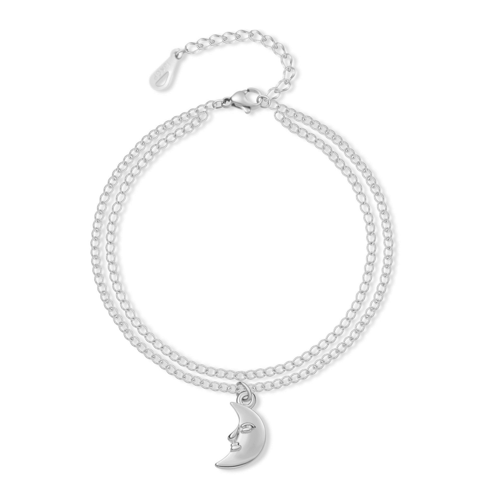 tobillera-moon-plataoro-845639 Bracelet de cheville "Lune" ~ Argent/Or – Image 1